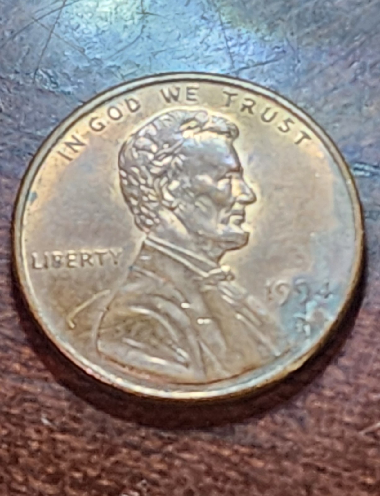 1994 D Lincoln Memorial Cent Large Die Chip Error Near Date