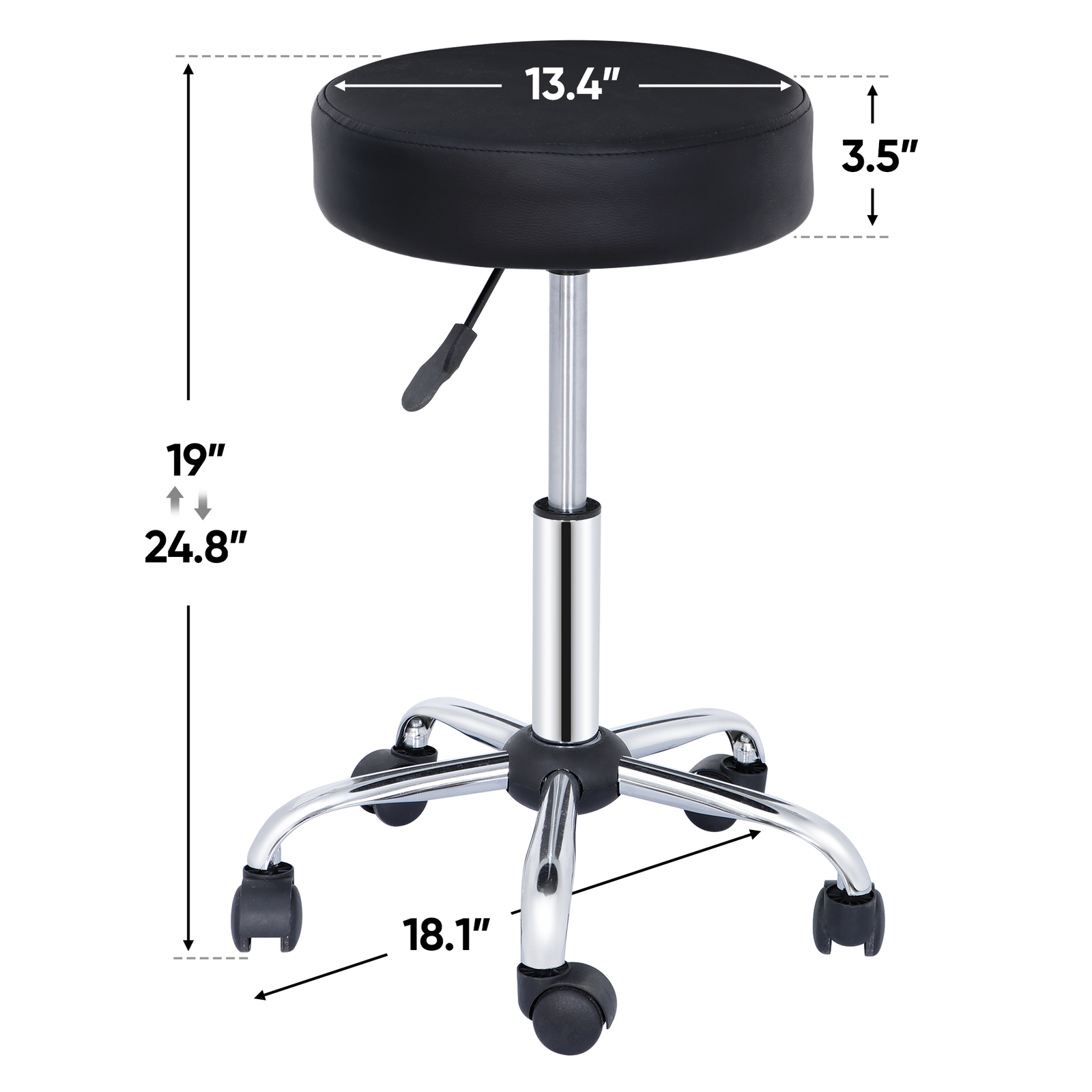 4PCS Hydraulic Salon Rolling Stool Adjustable Swivel Chair w/Wheels for Message