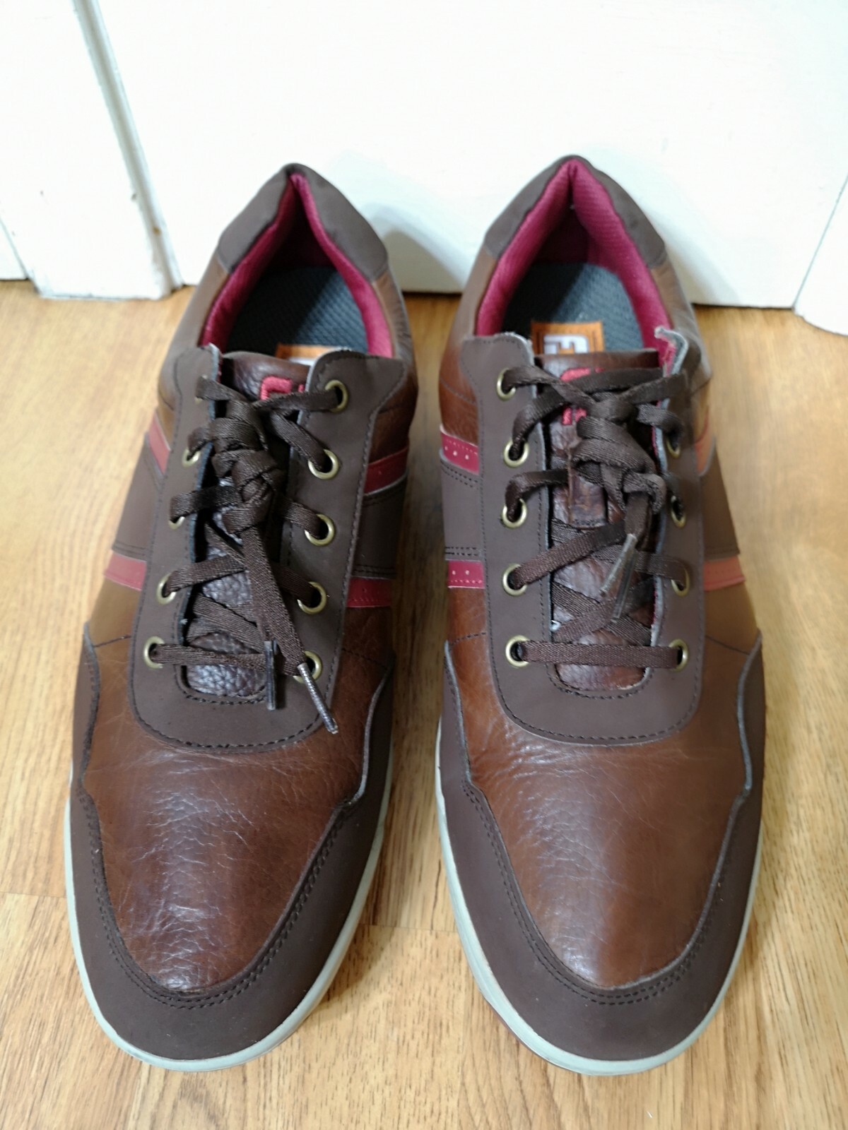 FootJoy Men FJ Contour Casual Brown Leather Spikeless Golf Shoe 54371 Sz 11.5M
