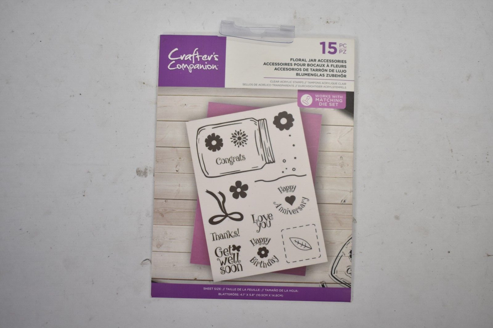 Crafters Companion Floral Jar Accessories FOr Matching Die Set 15 Piece Set