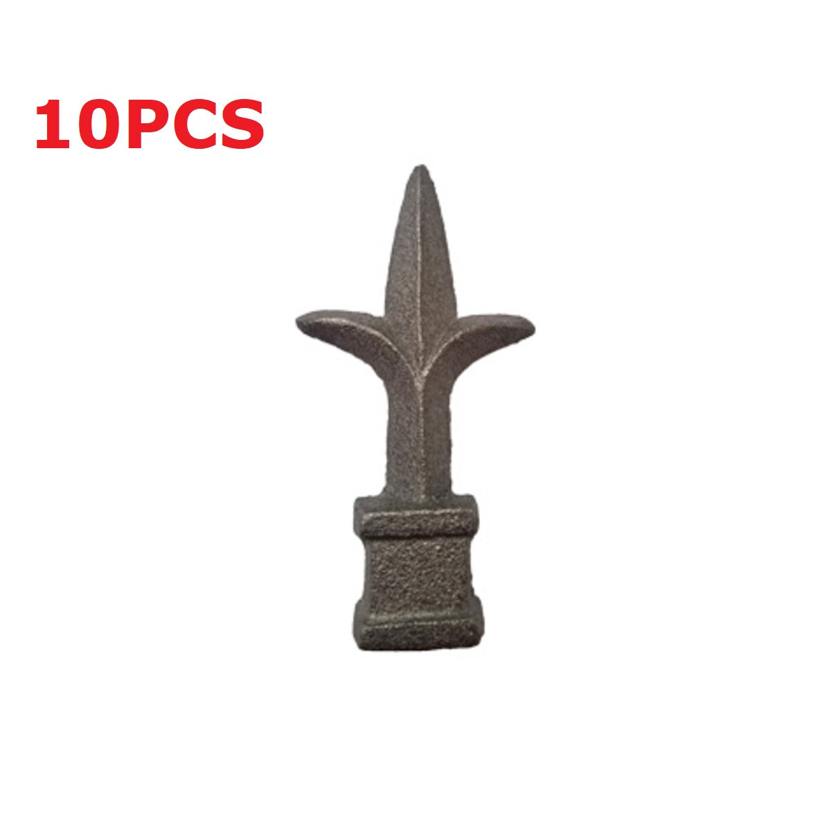 1/2" Finial Triad Square Pipe Gate Fence Topper Ornamental (10pcs) Cast Iron