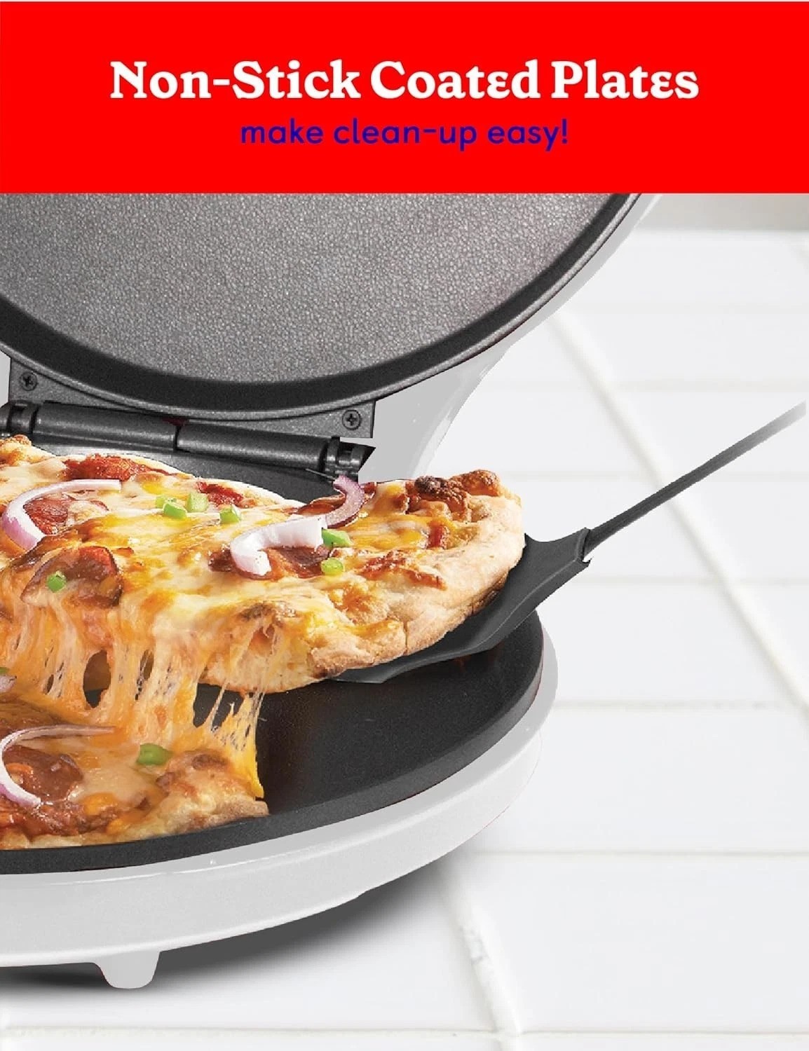 Versatile 12-Inch Nonstick Pizza Maker & Electric Grill - 1440W for Quick Dishes