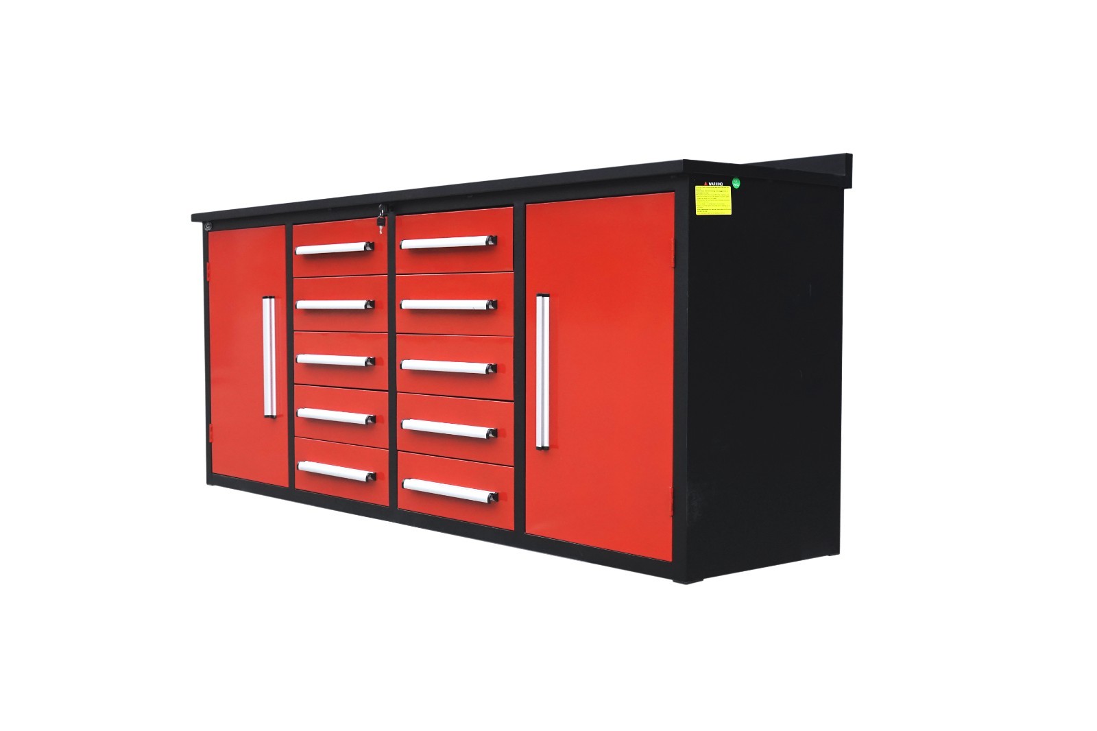 7FT Red Pro Duty Steel Workbench Tool Storage Cabinet All in One Work Station