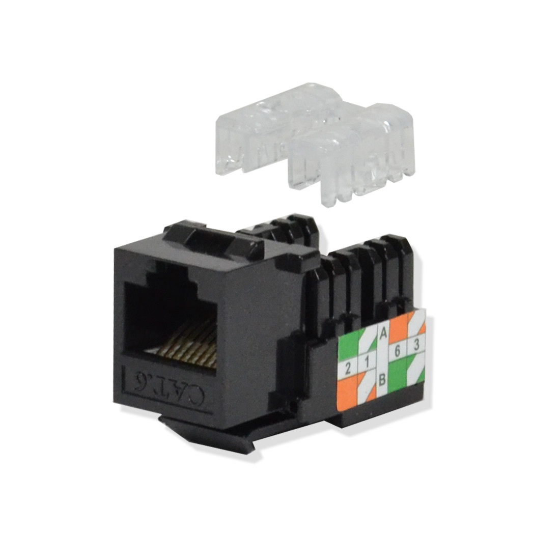 10 pack lot Keystone Jack Cat6 Black Network Ethernet 110 Punchdown 8P8C