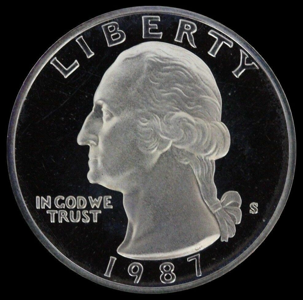 1987 S Washington Quarter Gem Deep Cameo Clad PROOF US Mint Coin