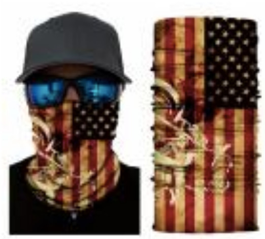 Neck Gaiter Face Mask Fishing Sun Headwear Protection USA American Flag