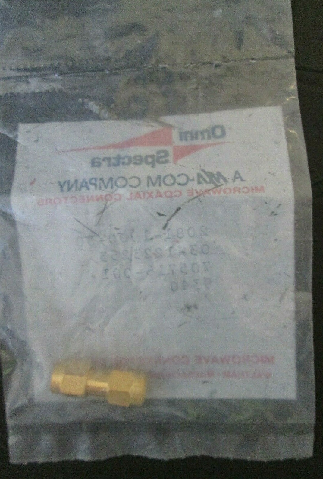 SMA Male to Male Adapter 18 GHz MIL-SPEC Gold Plated USA TE 2081-1900-00