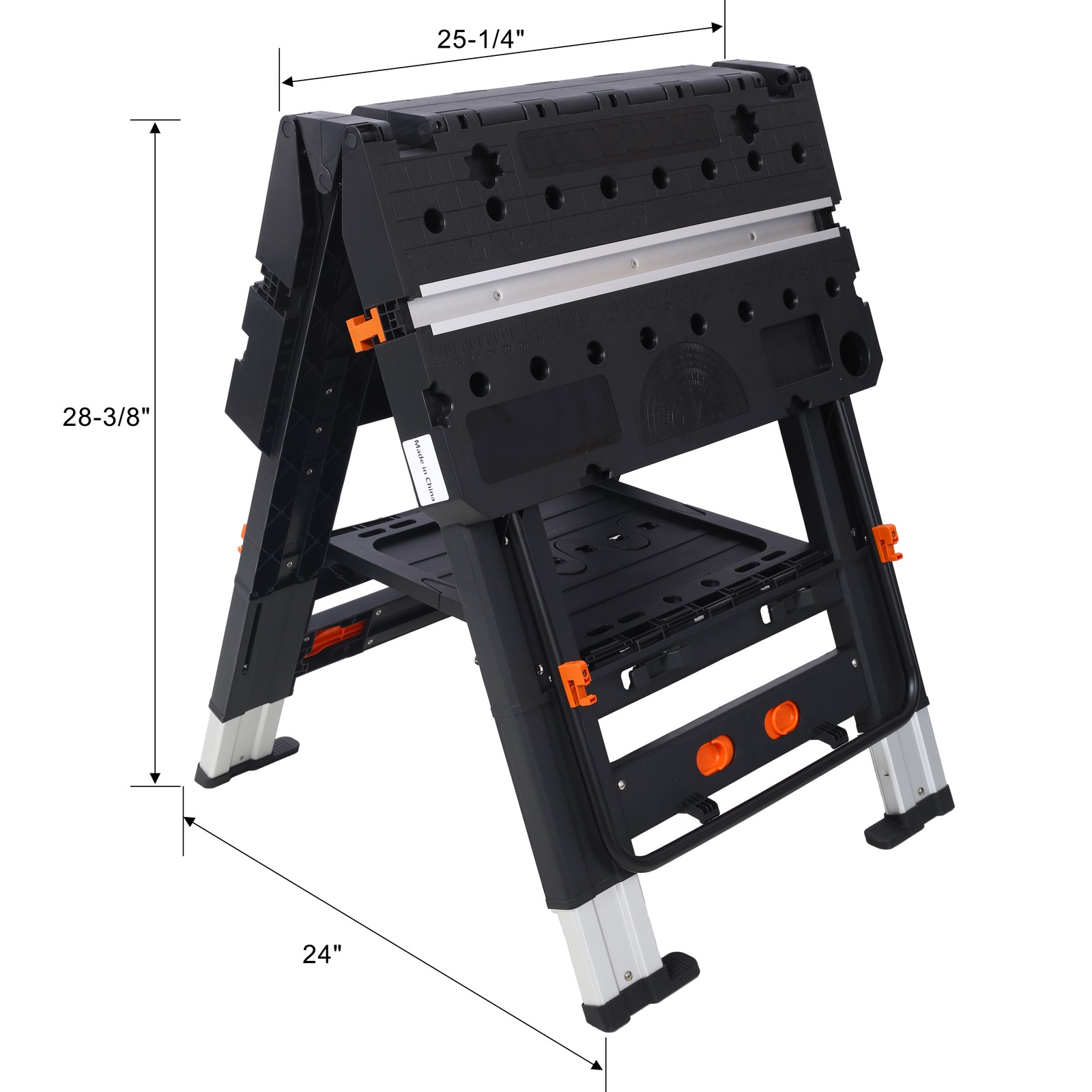 Portable Folding Work Table, 2-in-1 as Sawhorse & Workbench, Large Load Capacity