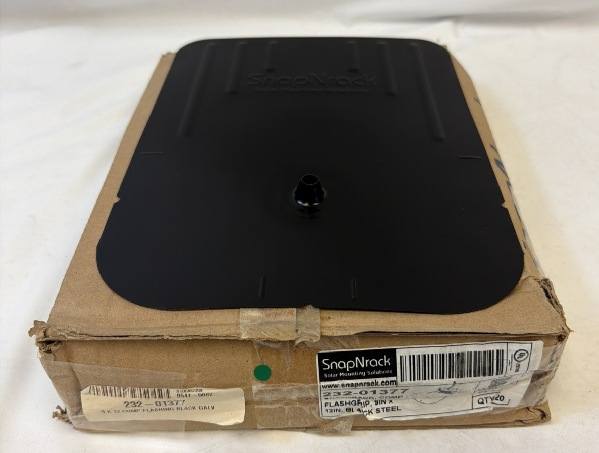 (20) SnapNrack 232-01377 Comp Flashgrip Black Steel Flashing - Box of 20 NEW