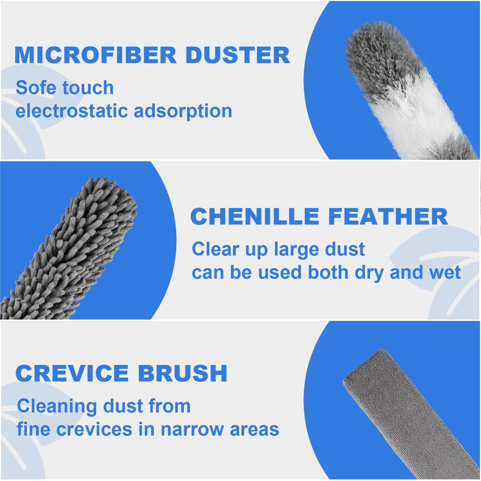 Dusters for Cleaning,Microfiber Duster Feather Duster with Extension Pole,4PC...