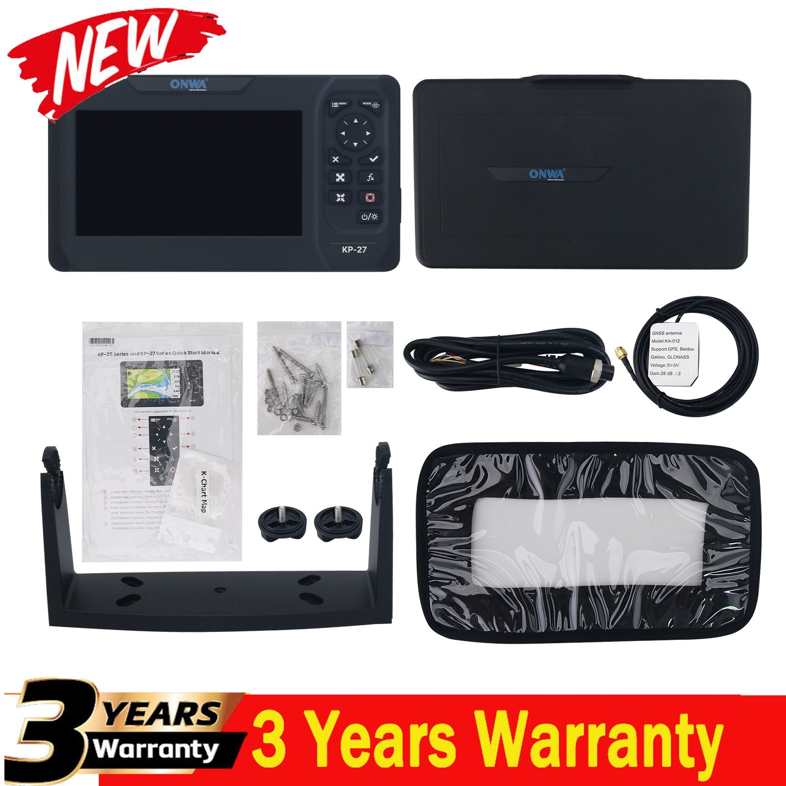 ONWA 5in /7in LCD Marine GPS Chart Plotter GPS+Beidou/Option Galileo/Glonass