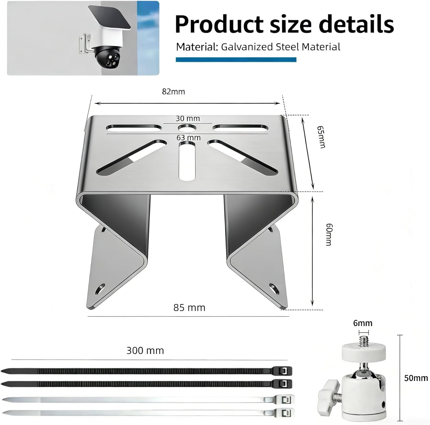 Security Camera Corner Mount Bracket 90 Degree with Ball Head Adapter PTZ Cam