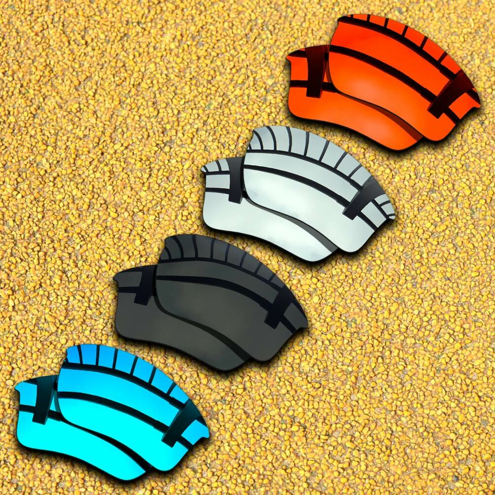 4 Pairs Lenses Replacement for-Oakley Half Jacket 2.0 XL-Black&Silver&Blue&Red