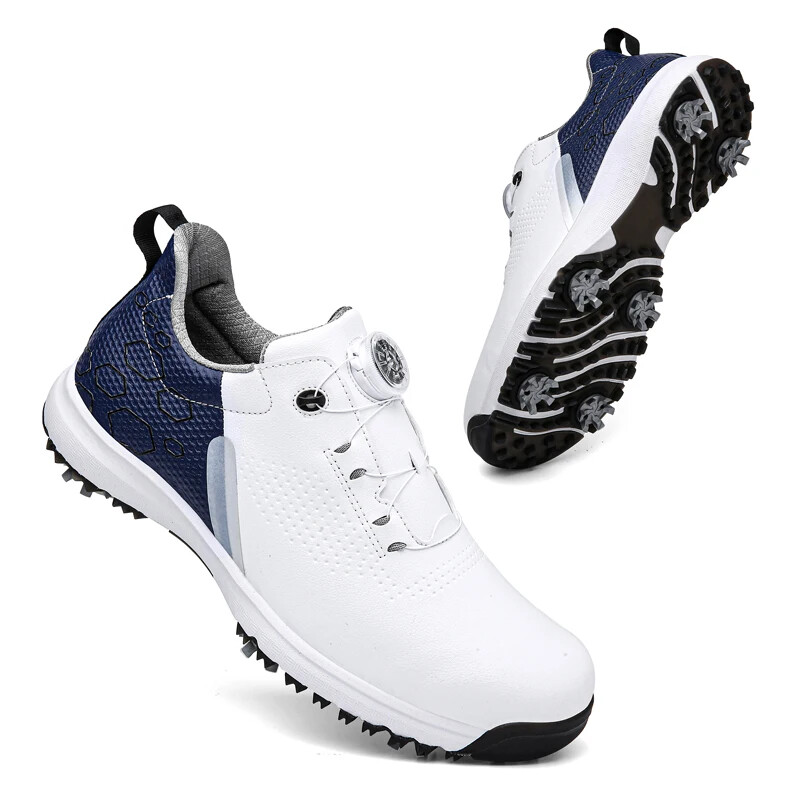 Fashion Men's Golf Shoes Leather Sneakers Comfortable Outdoor Walking Shoes