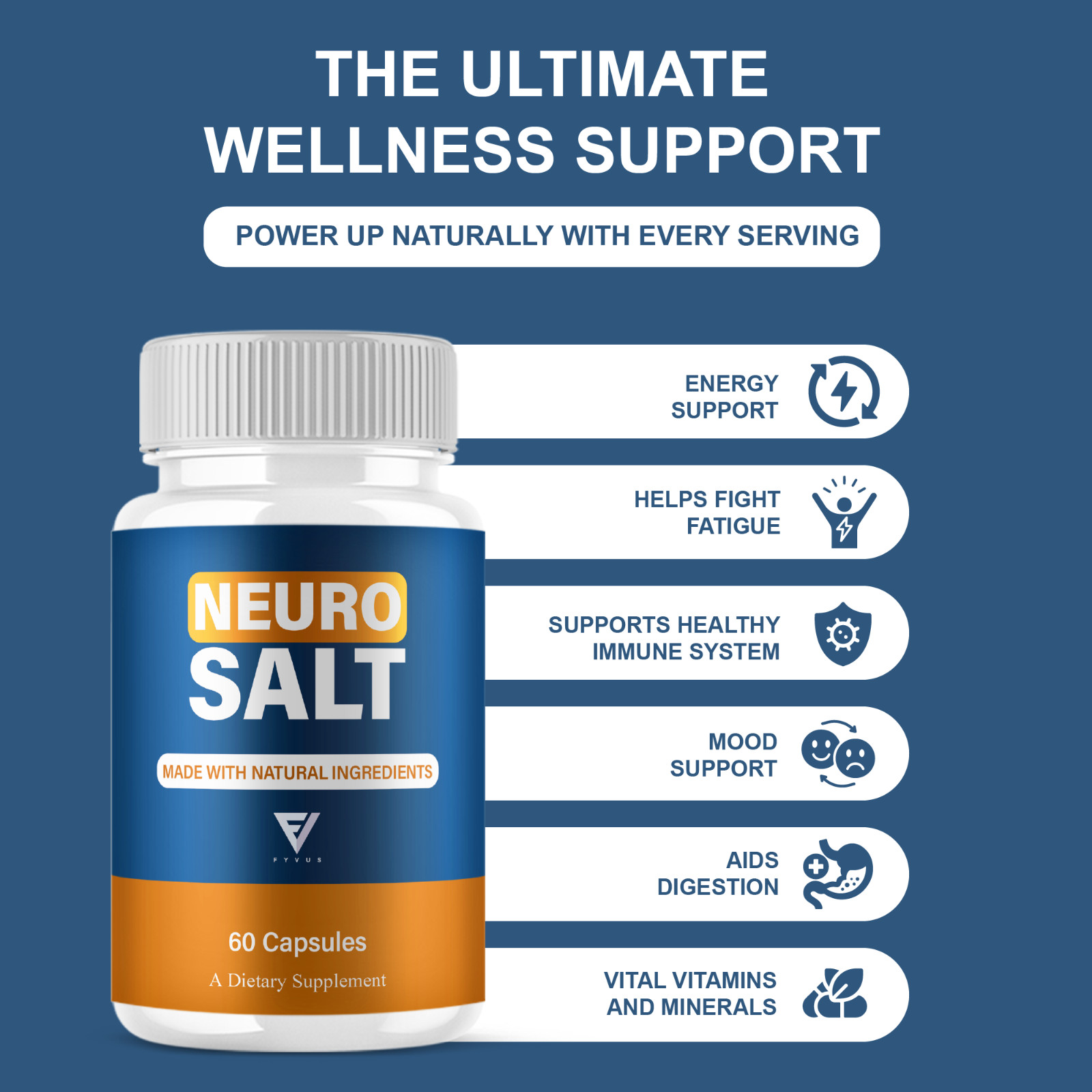 Neuro Salt Capsules, Neuro Salt Nootropic Supplement (60 Capsules)
