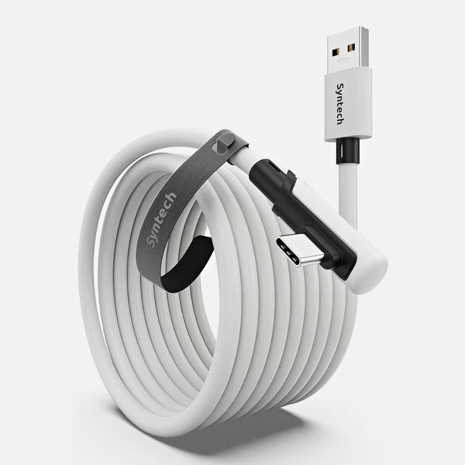 Syntech 16FT Link Cable USB 3.0 to USB-C for Meta Quest 3/3S/2 Pico 4 White