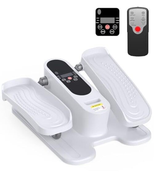 Under Desk Elliptical Machine, Electric Seated Leg Exerciser for Seniors, White