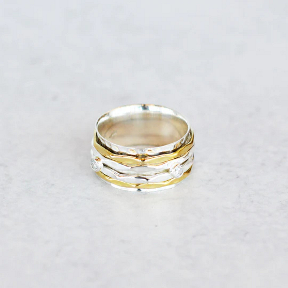 Lovely 925 Sterling Silver Spinner Ring Handmade Jewelry New Year Gift C-81
