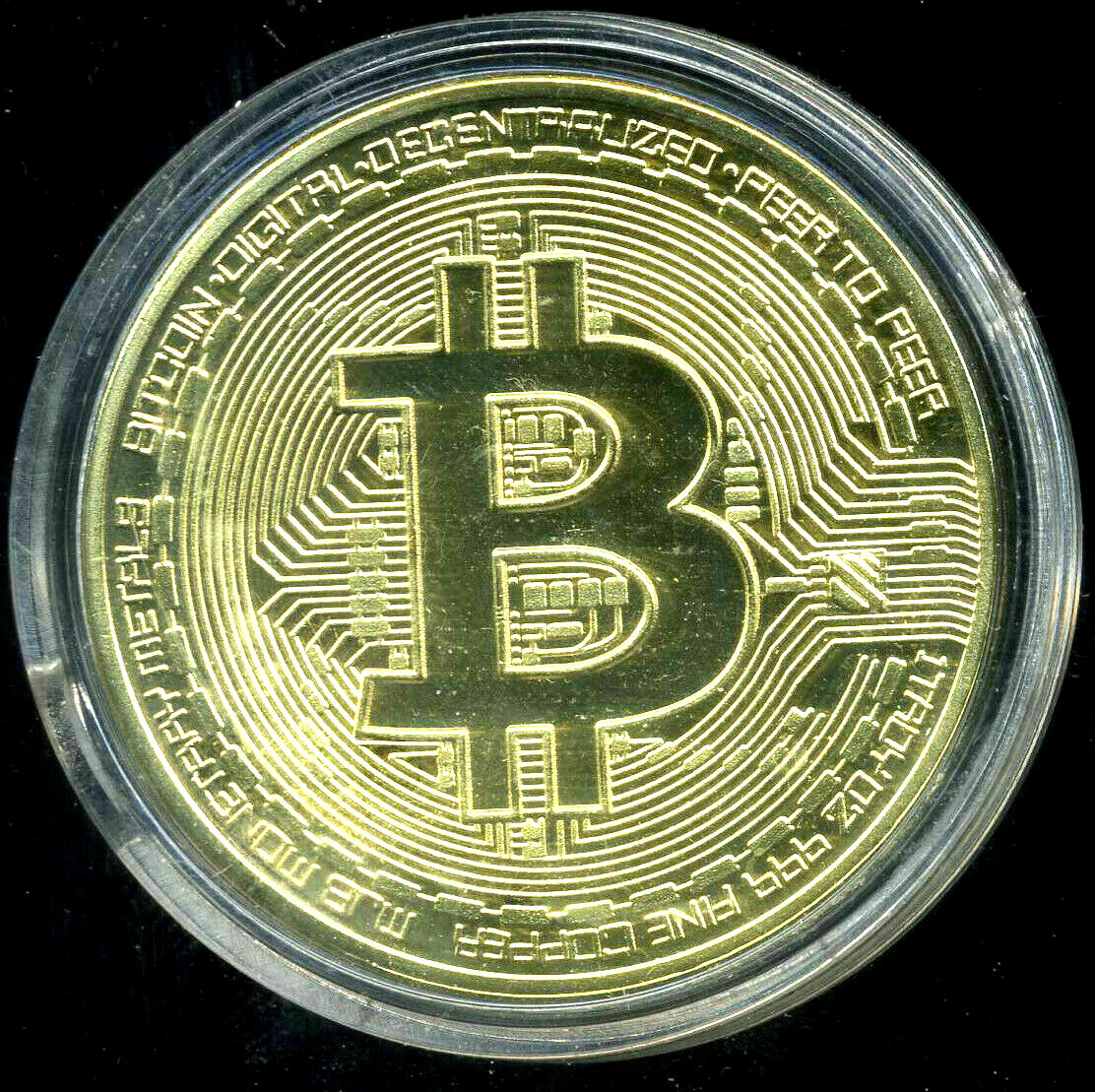 Bitcoin Commemorative Round Collectors Physical Coin Bit not real Gold Coin#856