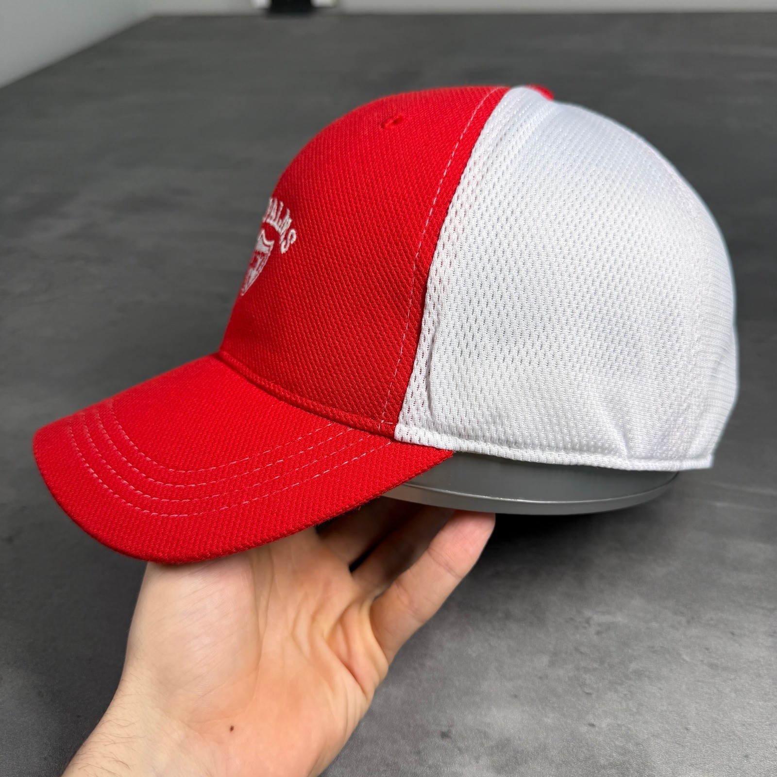 Imperial Sea Palms Trucker Hat Mens Red White Mesh St Simons Golf Cap Adjustable