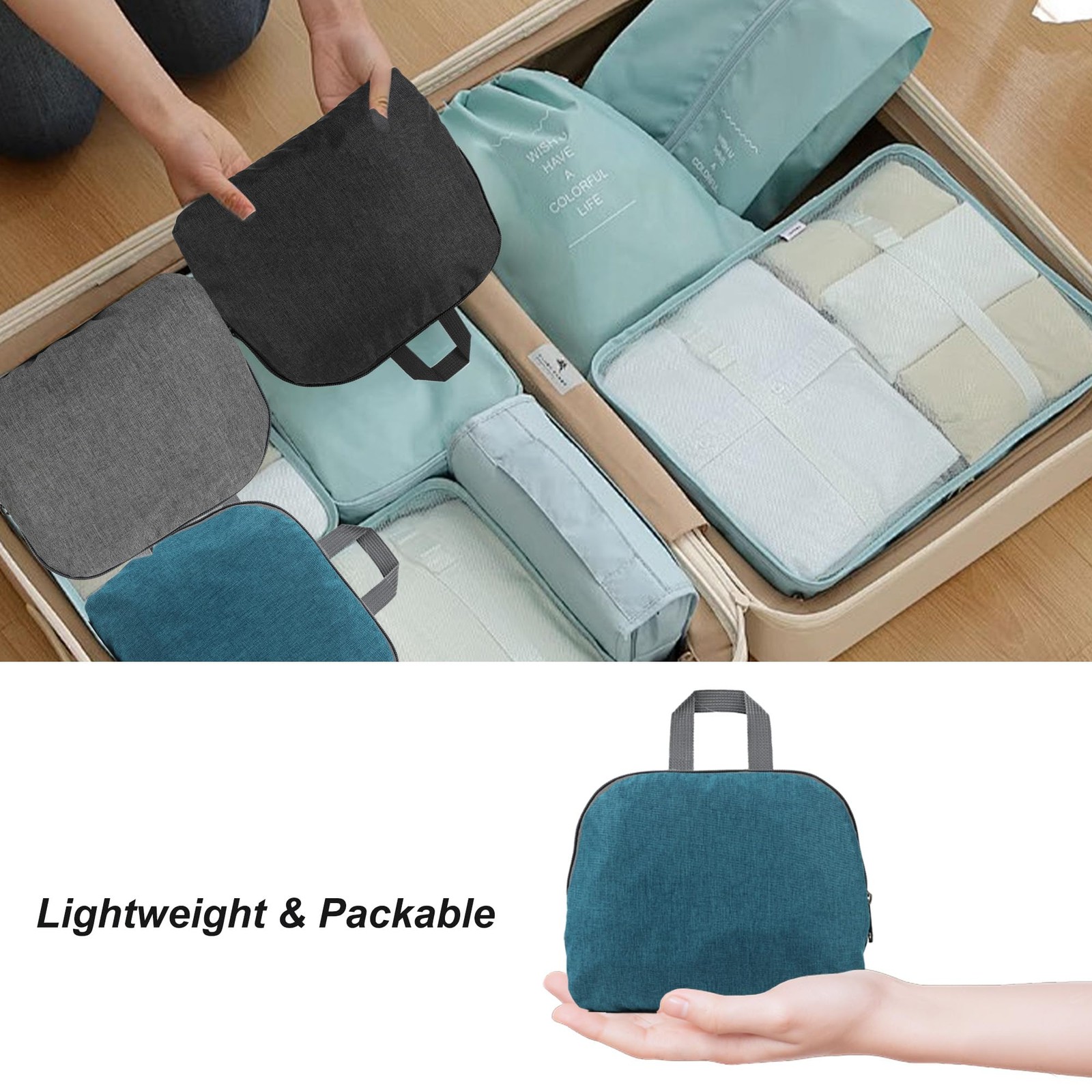 Ultra Lightweight Packable Backpack 25L Foldable Hiking Daypack Teal Blue