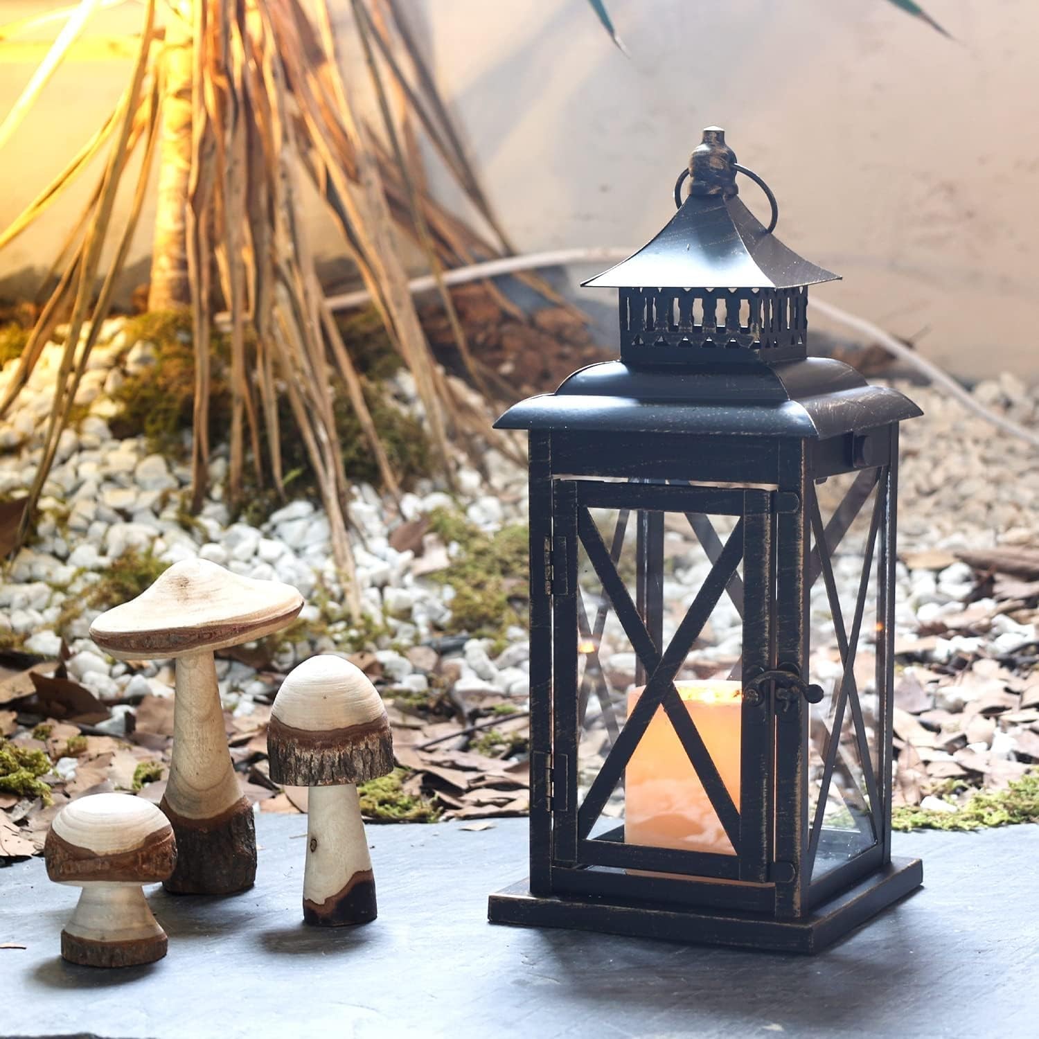 Lantern Decorative Indoor & Outdoor, Large Hanging Candle Lanterns Home Decor...