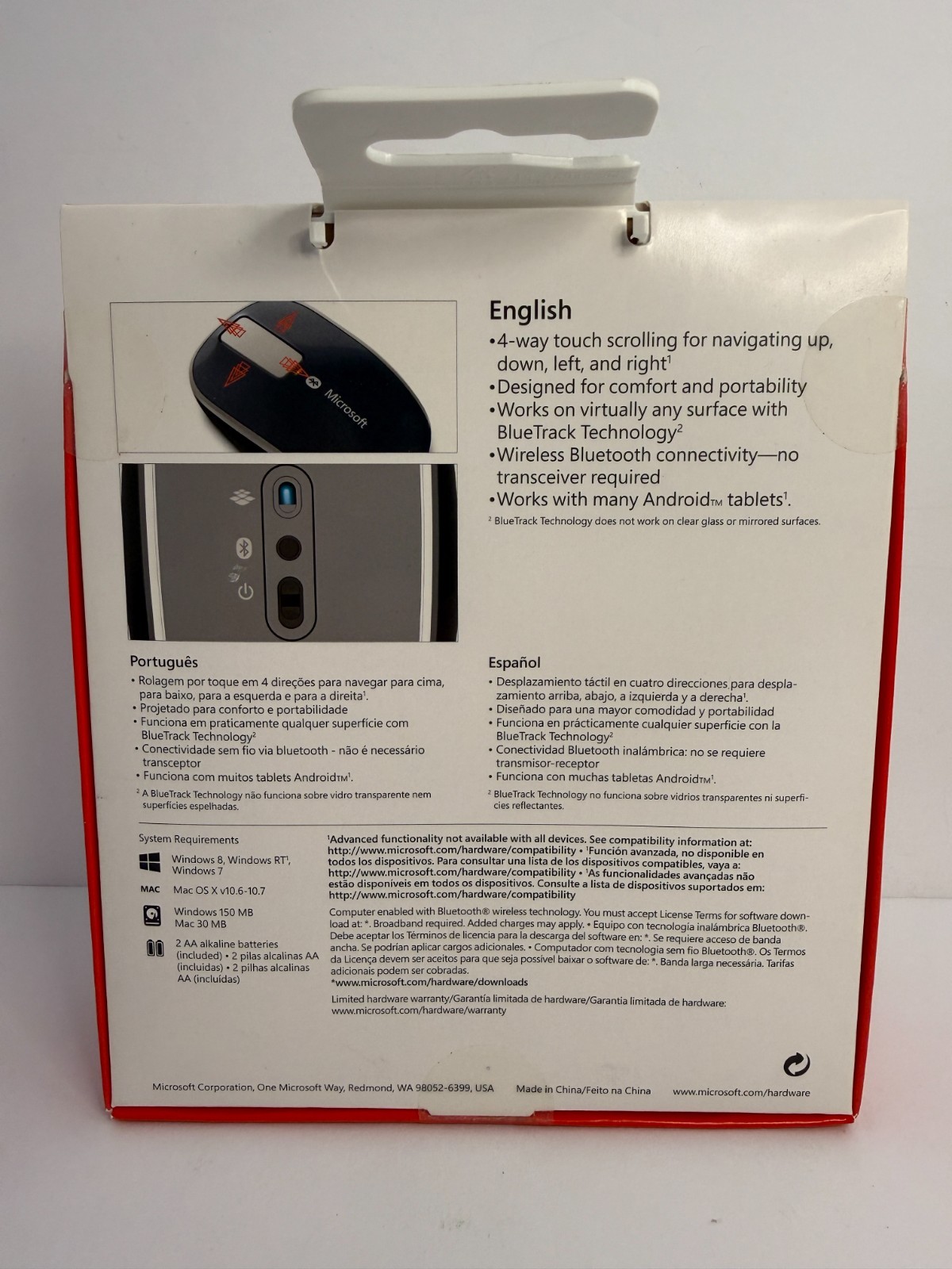 NEW Microsoft Sculpt Touch Mouse 1497 Bluetooth BlueTrack Wireless Sealed