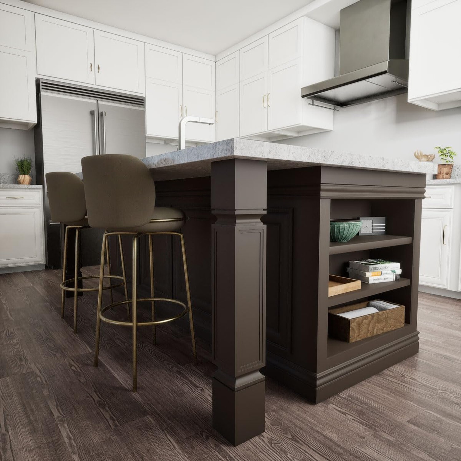 Ekena Millwork COL05X05X35KERW Kent Raised Panel Cabinet Column (Top Block: 6...