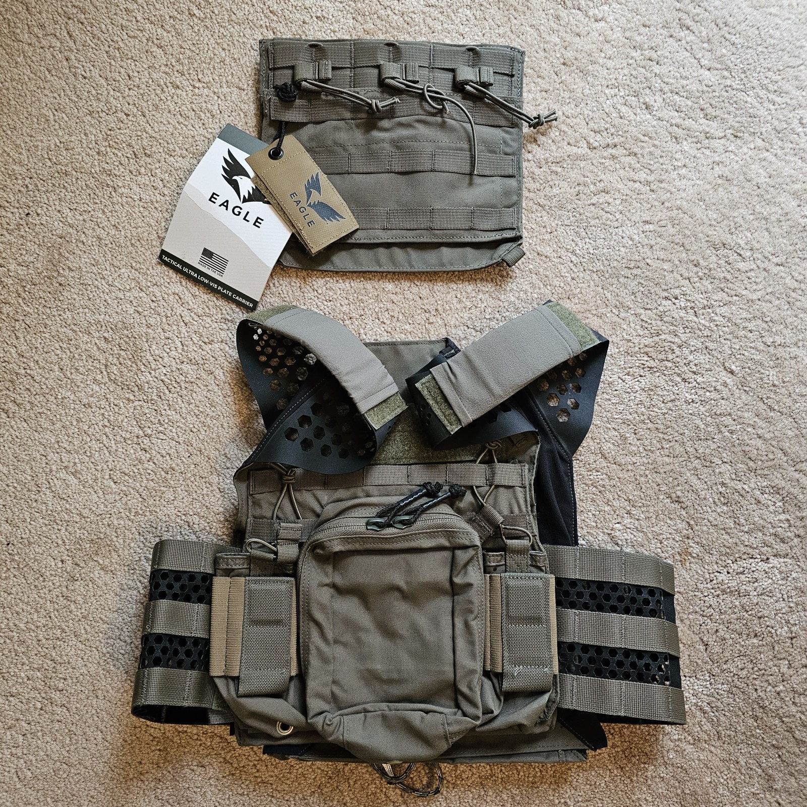 NEW Eagle Industries Tactical Ultra Low Viz Plate Carrier Ranger Greem Medium