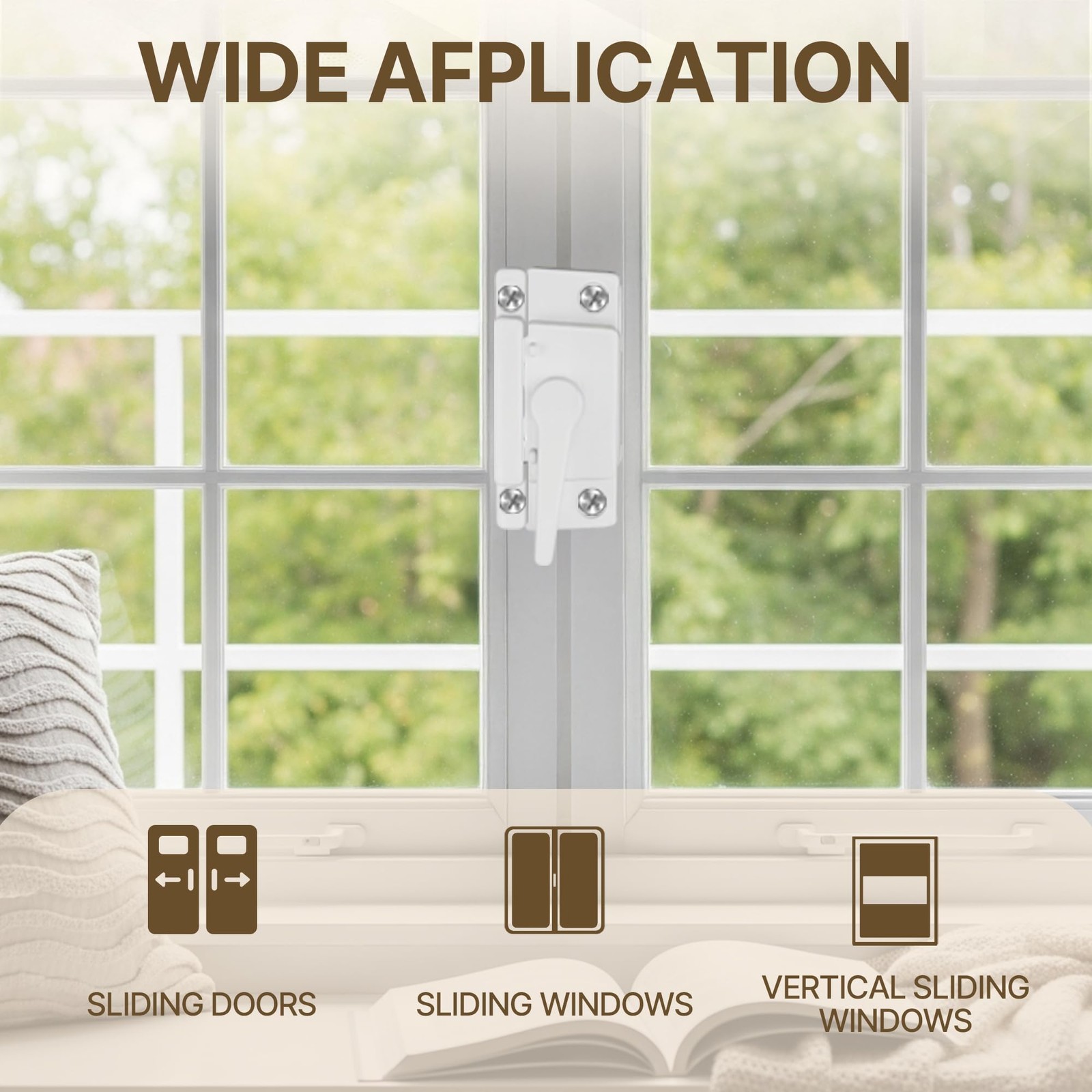 Sliding Window Sash Locks Durable White Cam Replacement Window Locks 4 PCS
