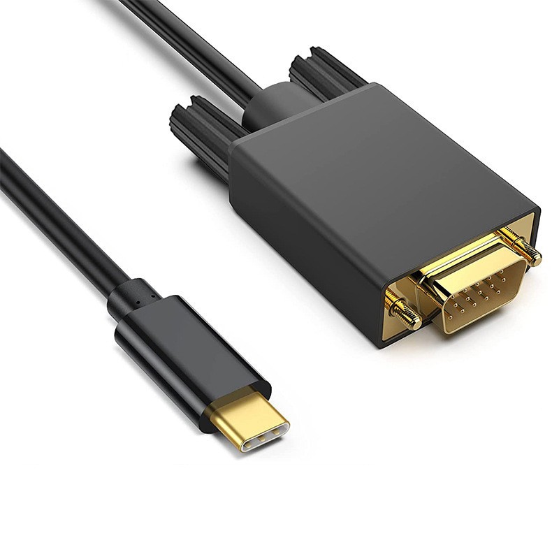 USB3.1 Type-C to VGA HD Adapter Cable for Laptop to Monitor Projector 1.8m