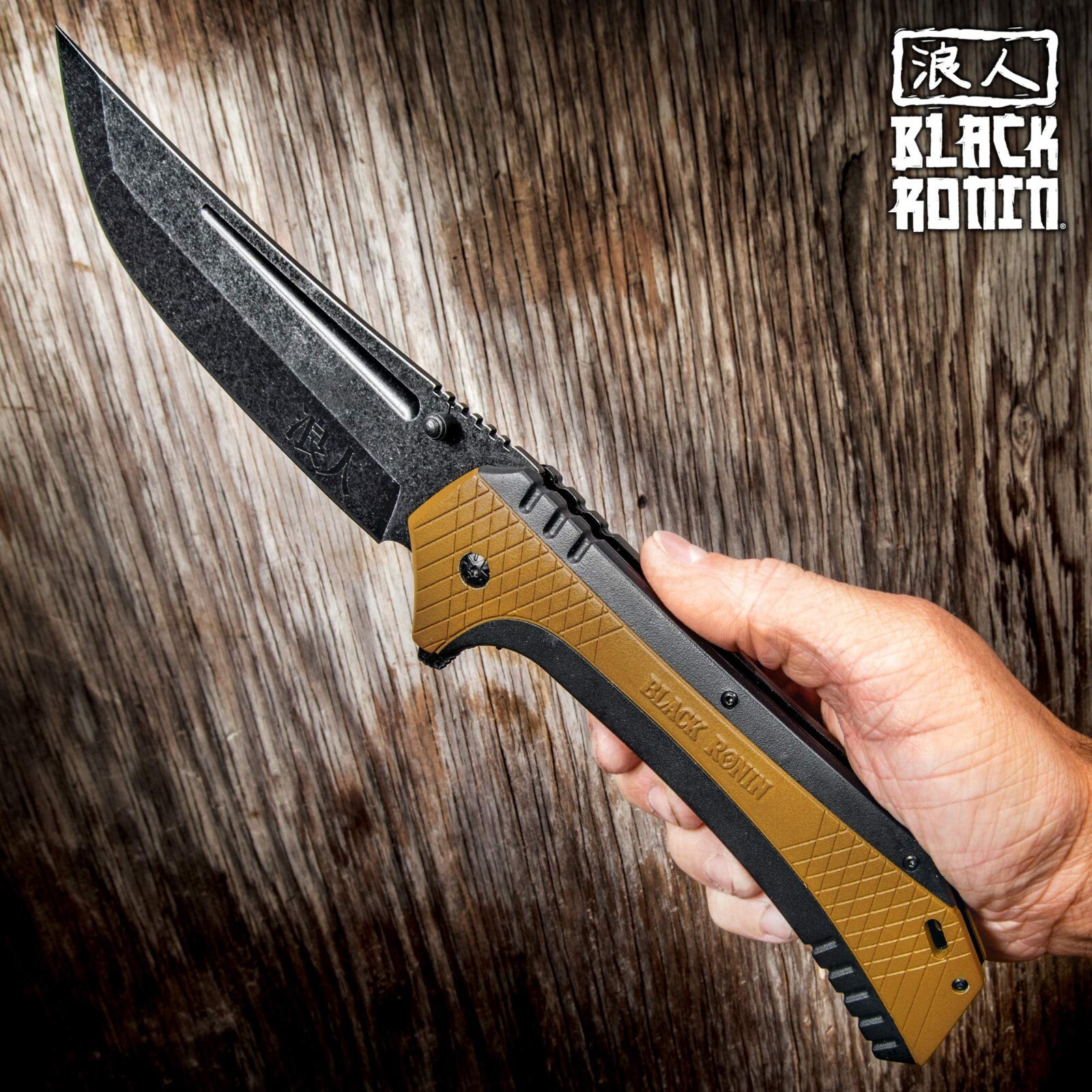 Black Ronin Maximus Assisted Opening Pocket Knife | Stonewashed with Pocket Clip