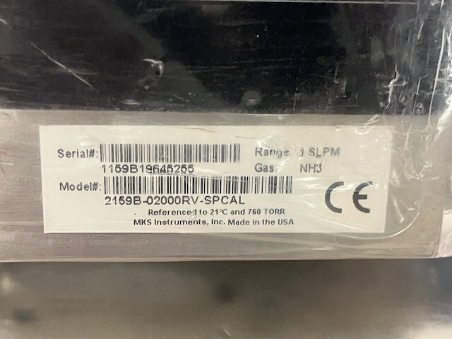 MKS 1159B-02000RV-SPCAL Mass Flow Controller, MFC, 1 SLPM, NH3