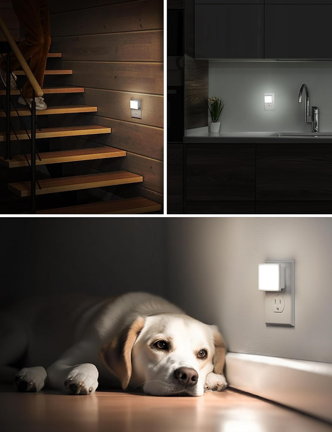 Night Lights Plug into Wall, [6-Pack] Plug in Night Light, Dusk-To-Dawn Sensor,