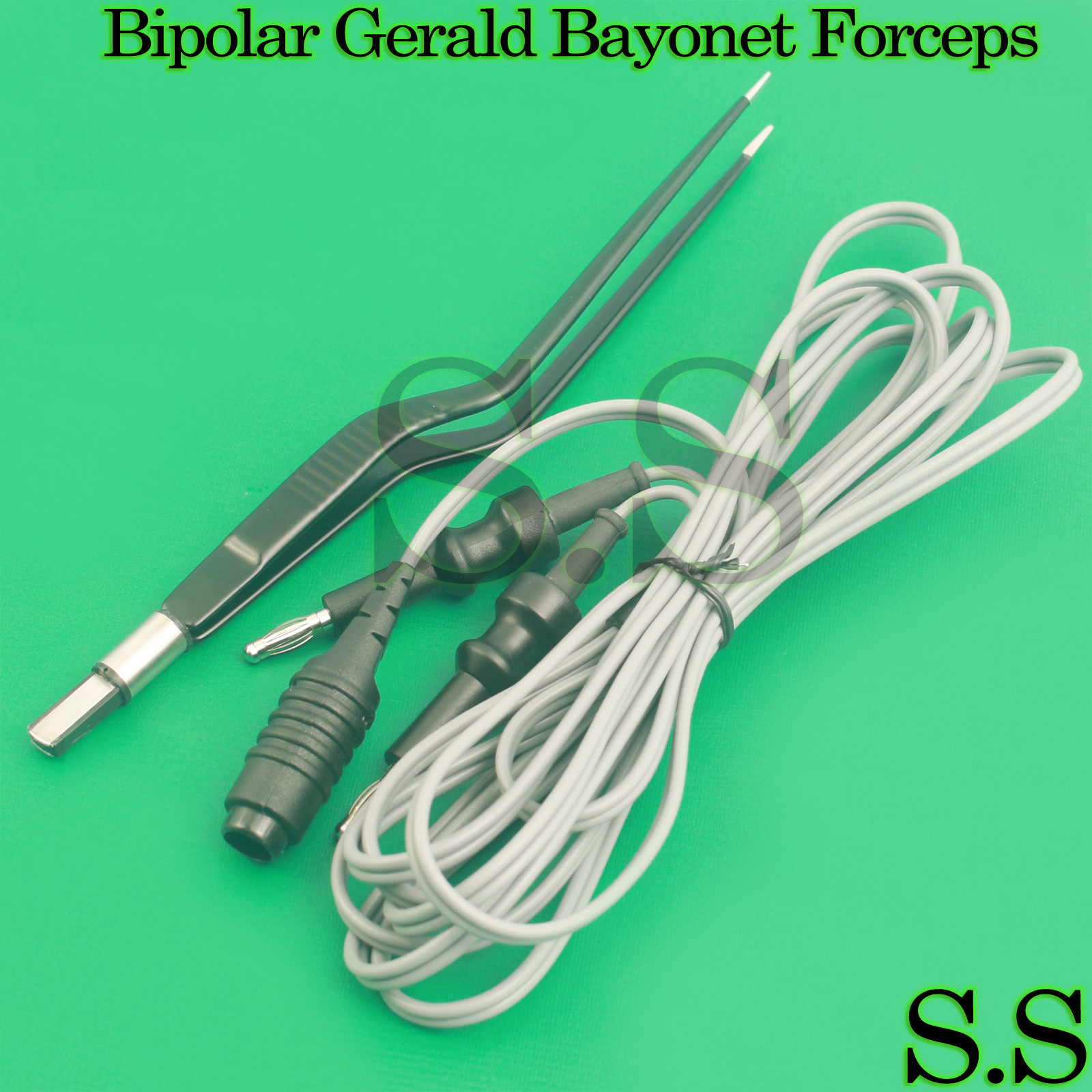 Bipolar Gerald Bayonet Forceps 20cm Non Stick ReUsable Electrosurgical EL-043