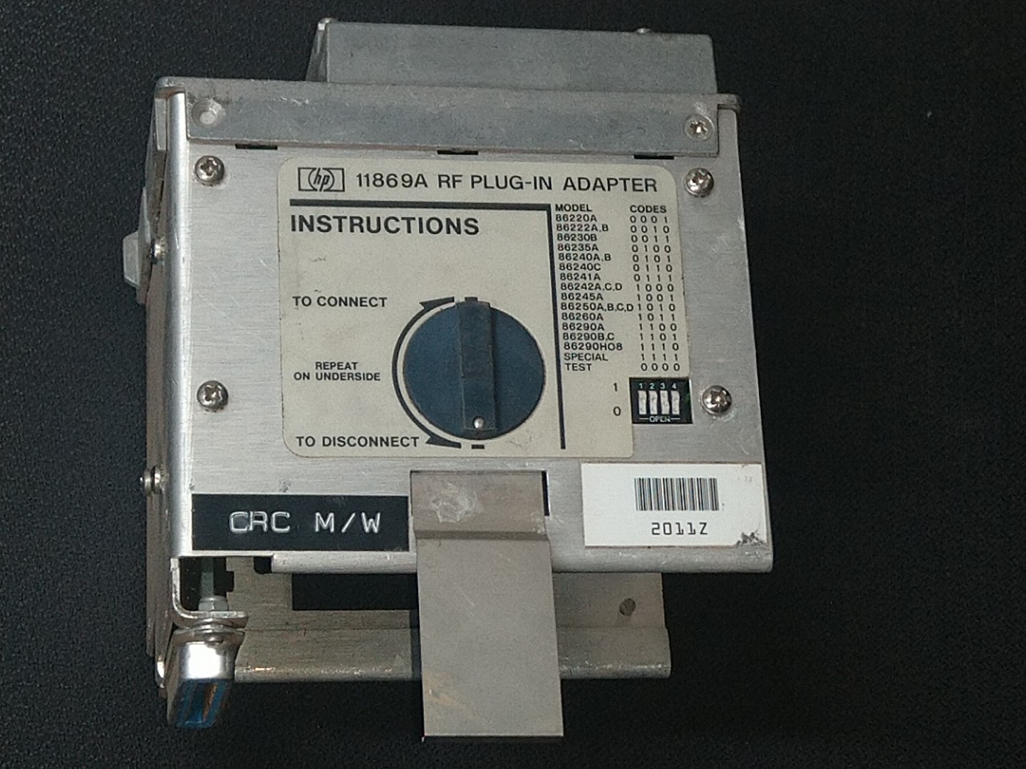 HP 11869A RF Plug-In Adapter, Adapts 86200 for 8350 Series Mainframes. Tested !