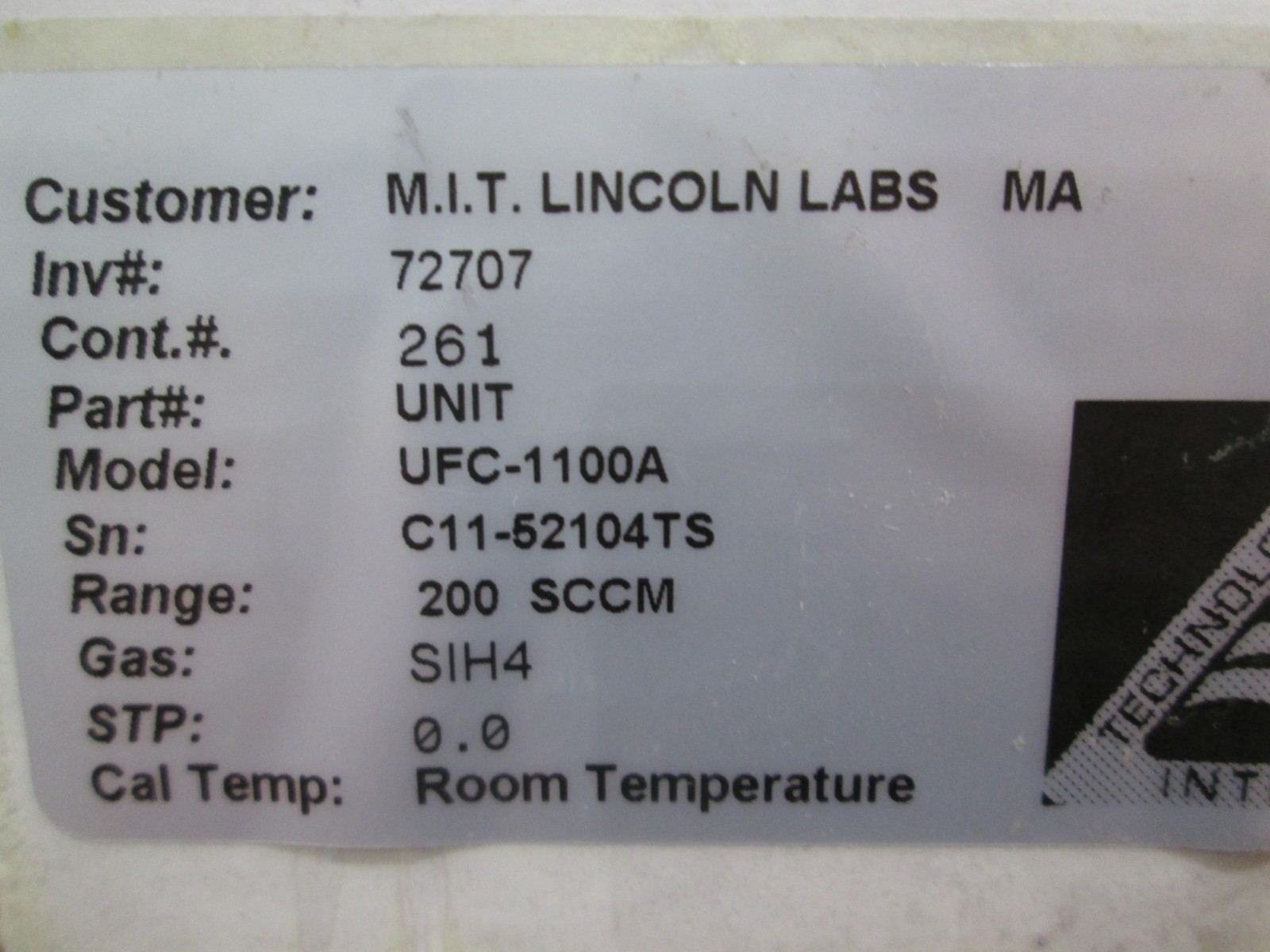 Unit, UFC-1100A, Mass Flow Controller, 200 SCCM, SIH4, New