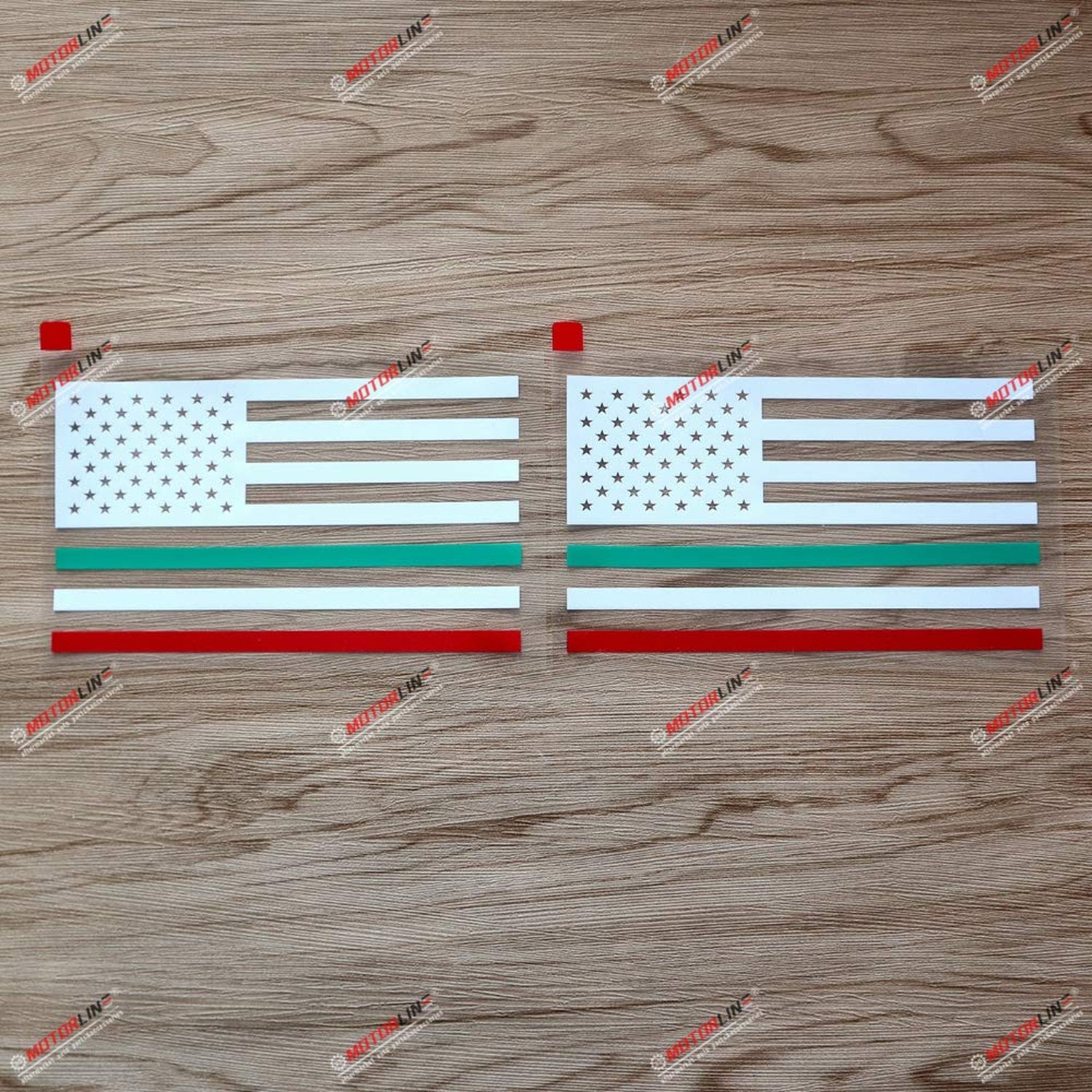 (2) 4'' USA Italy American Italian Flag merged Decal Sticker Car Vinyl no bkg...