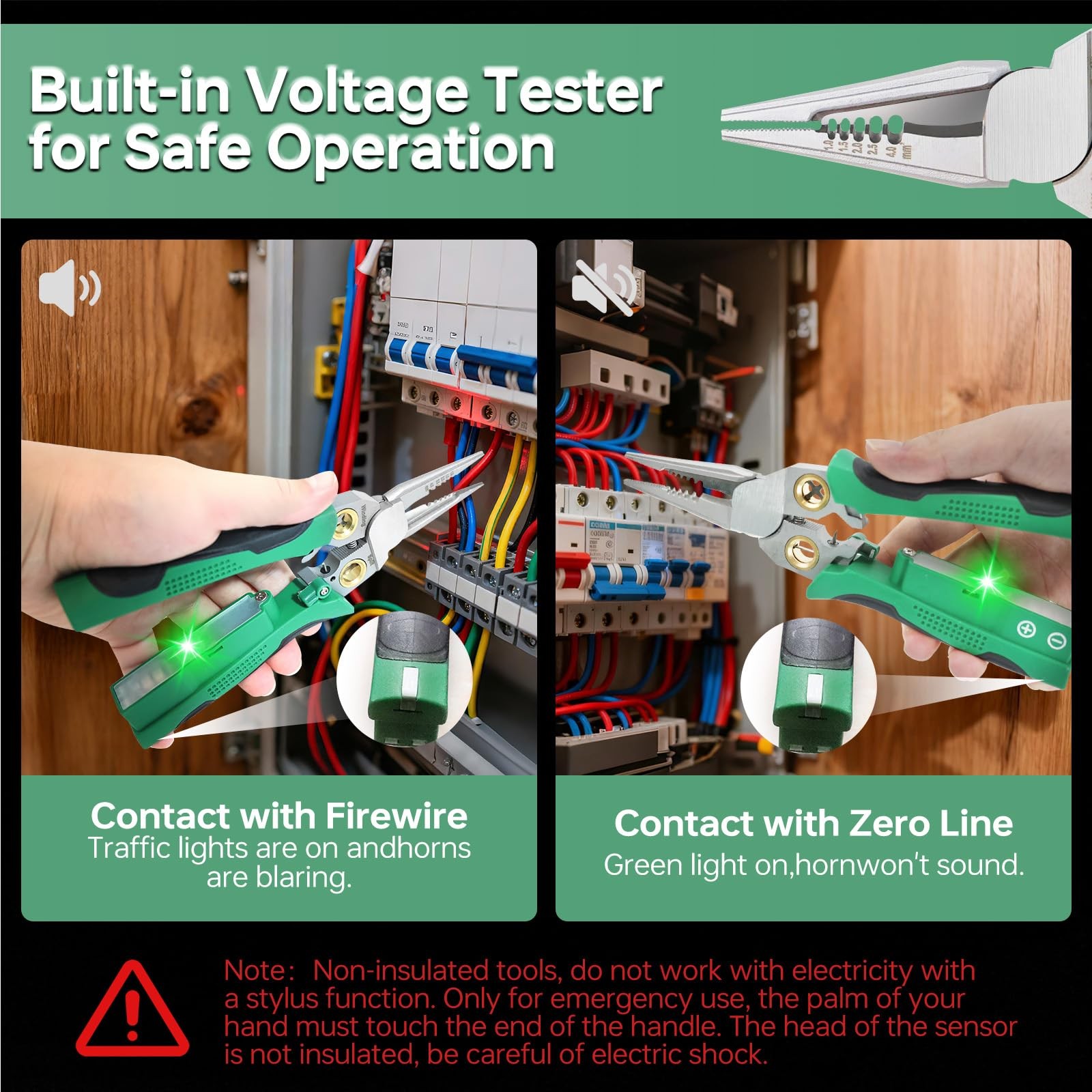 8 In 1 Wire Stripper With Voltage Tester Professional Electrical Repair Green