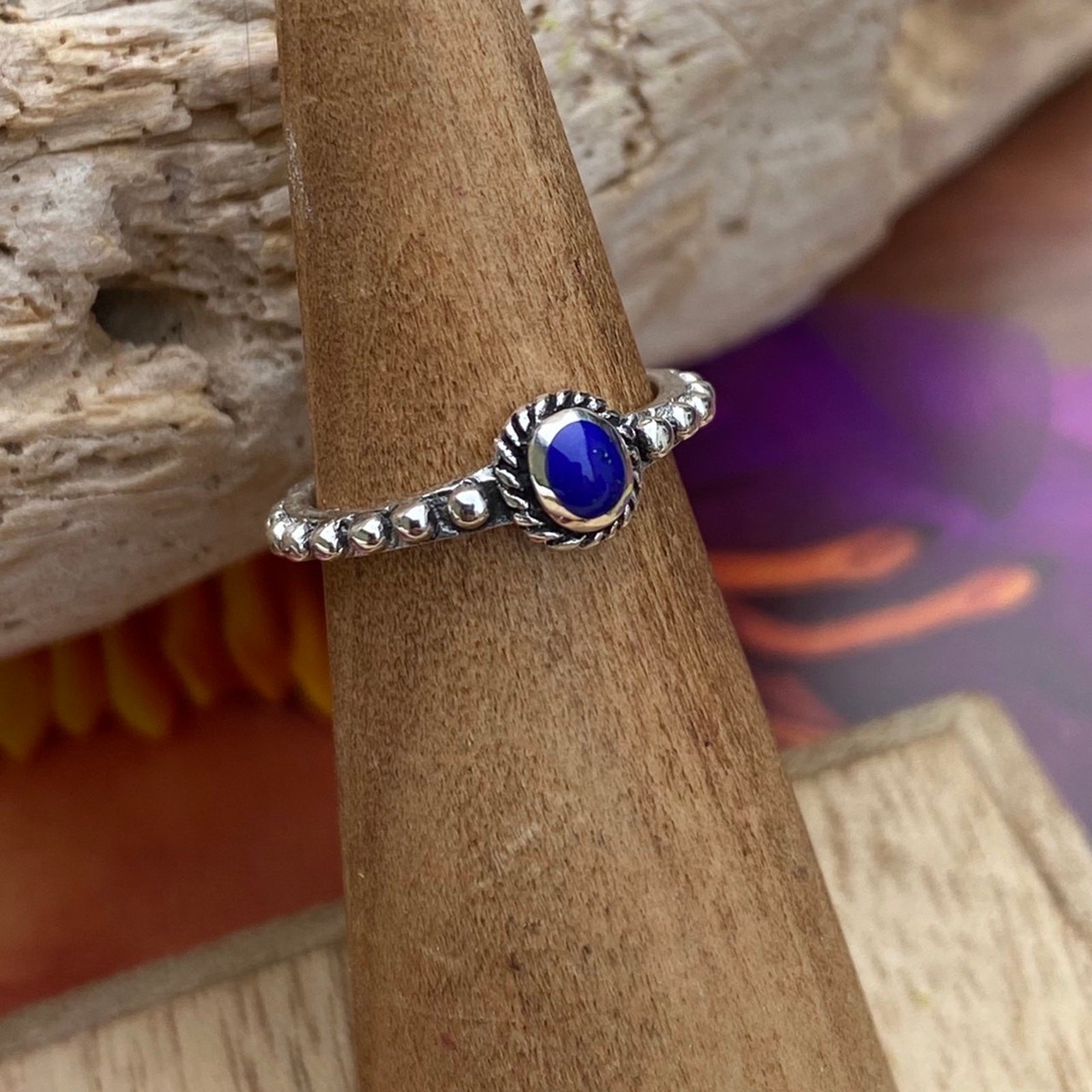 Lapis Bali Style Sterling Silver Toe Ring