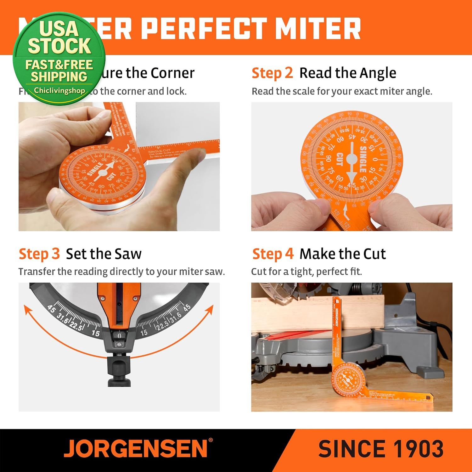 Miter Saw Protractor 7 Inch Aluminum Angle Finder Precision