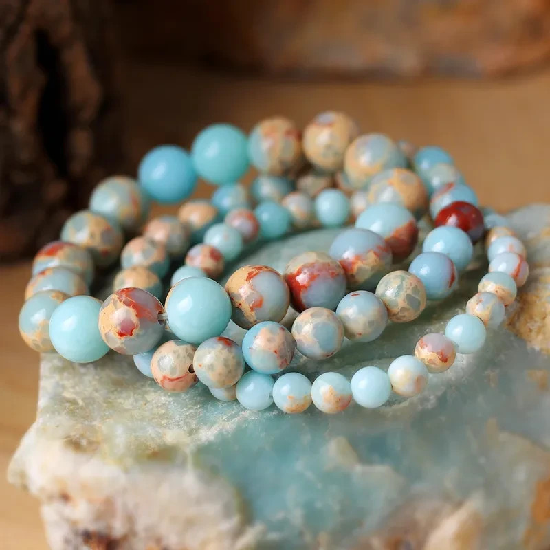 BEAUTIFUL SHOUSHAN STONE THREE SEPARATE LAYER WRISTBAND BRACELETS