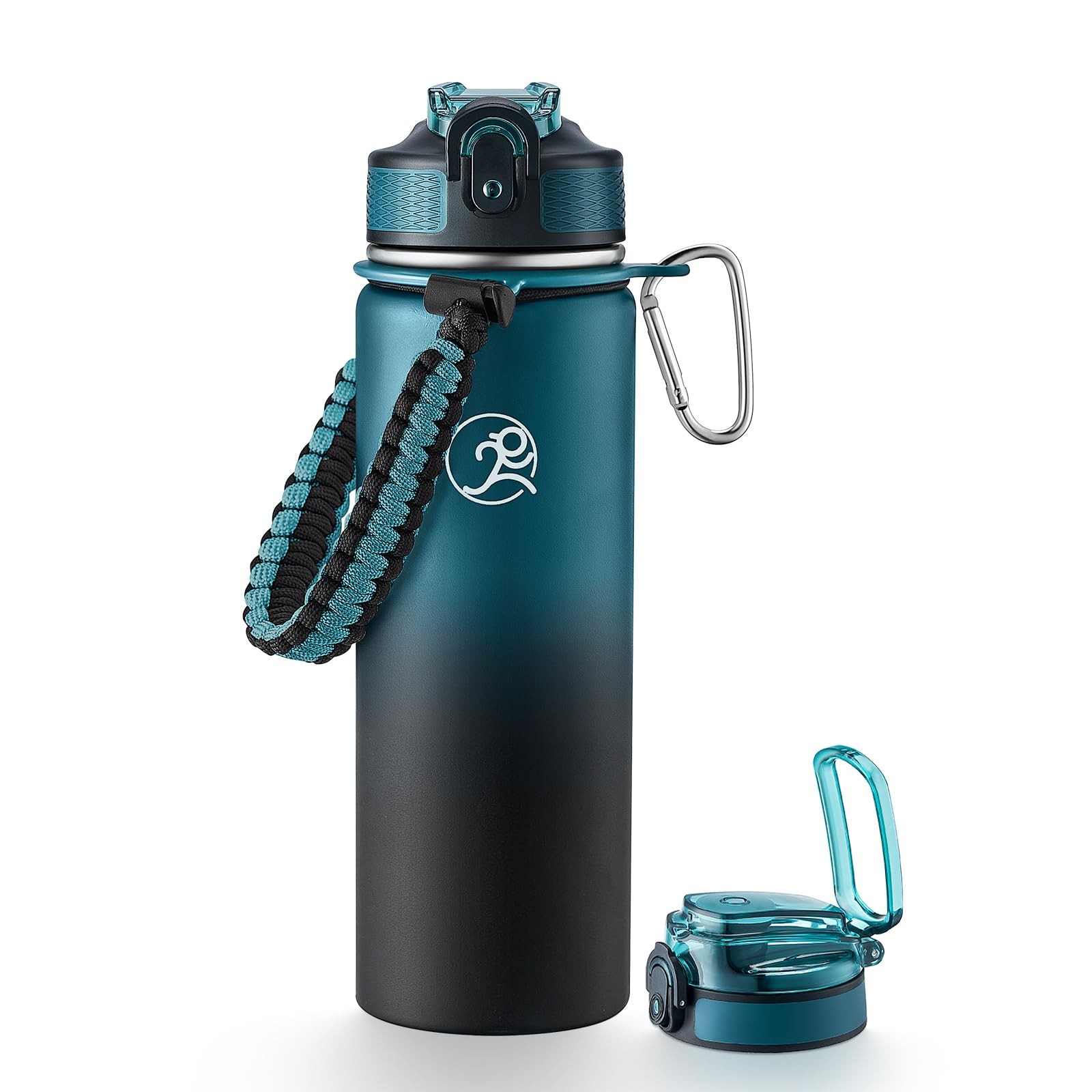 Insulated Sports Water Bottle 24oz 2 Lidswith Straw/no Straw Stainless Steel W