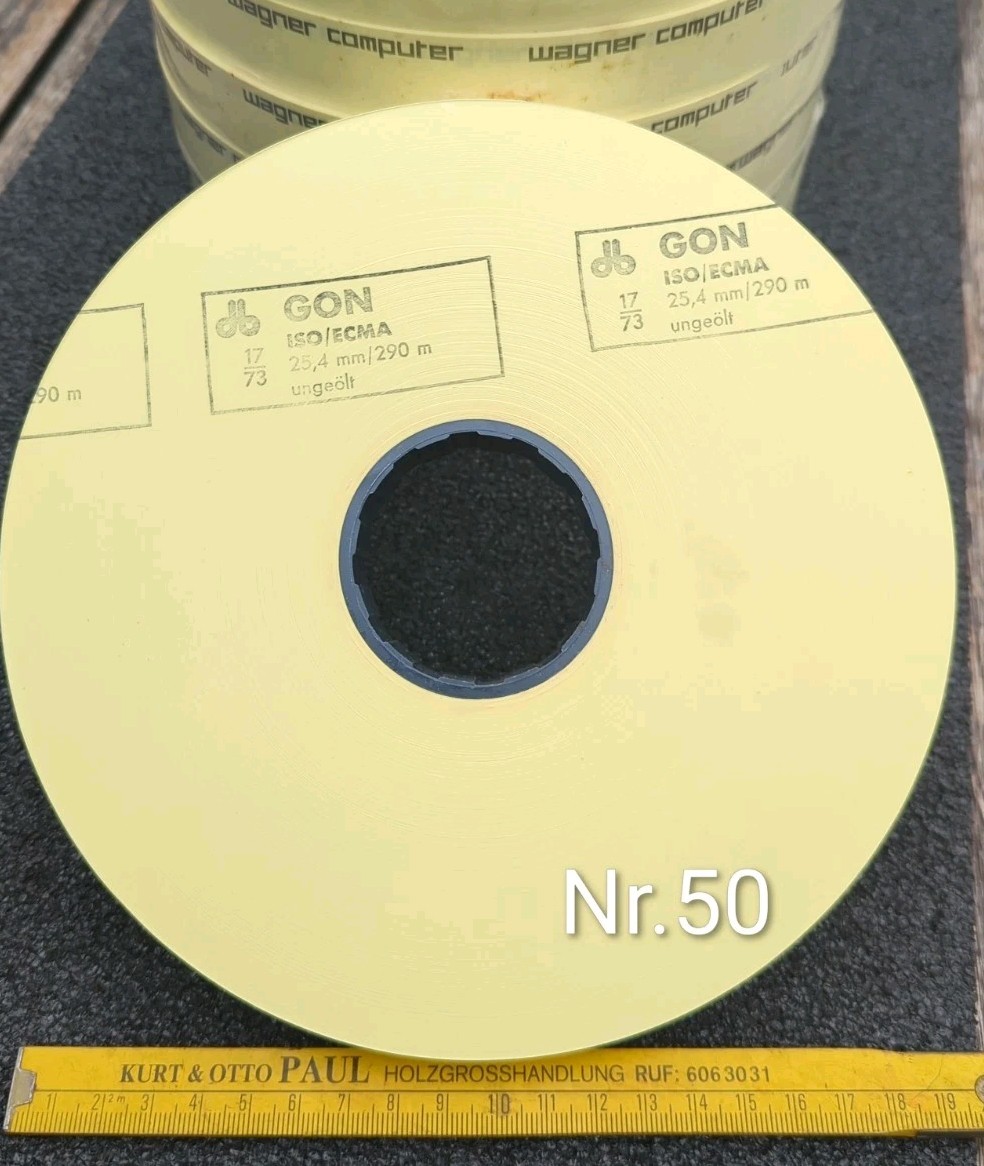 BOEDER PERFORATED STRIP PAPER ROLL 290m YELLOW for WAGNER WAC 40/400 COMPUTER VINTAGE