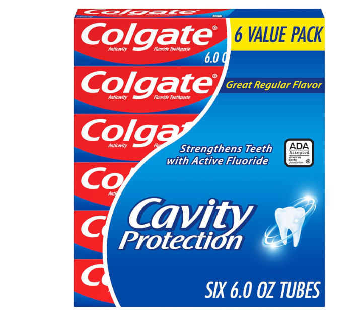 Colgate Cavity Protection Toothpaste with Fluoride, Minty Great Regular Flavor,