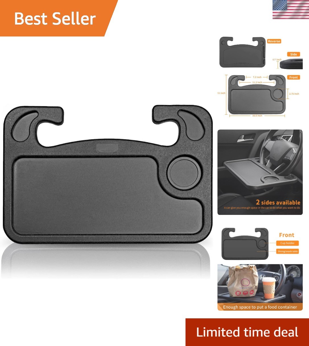 Lightweight Car Desk with Pen Slot | Perfect for Eating and Writing in Cars
