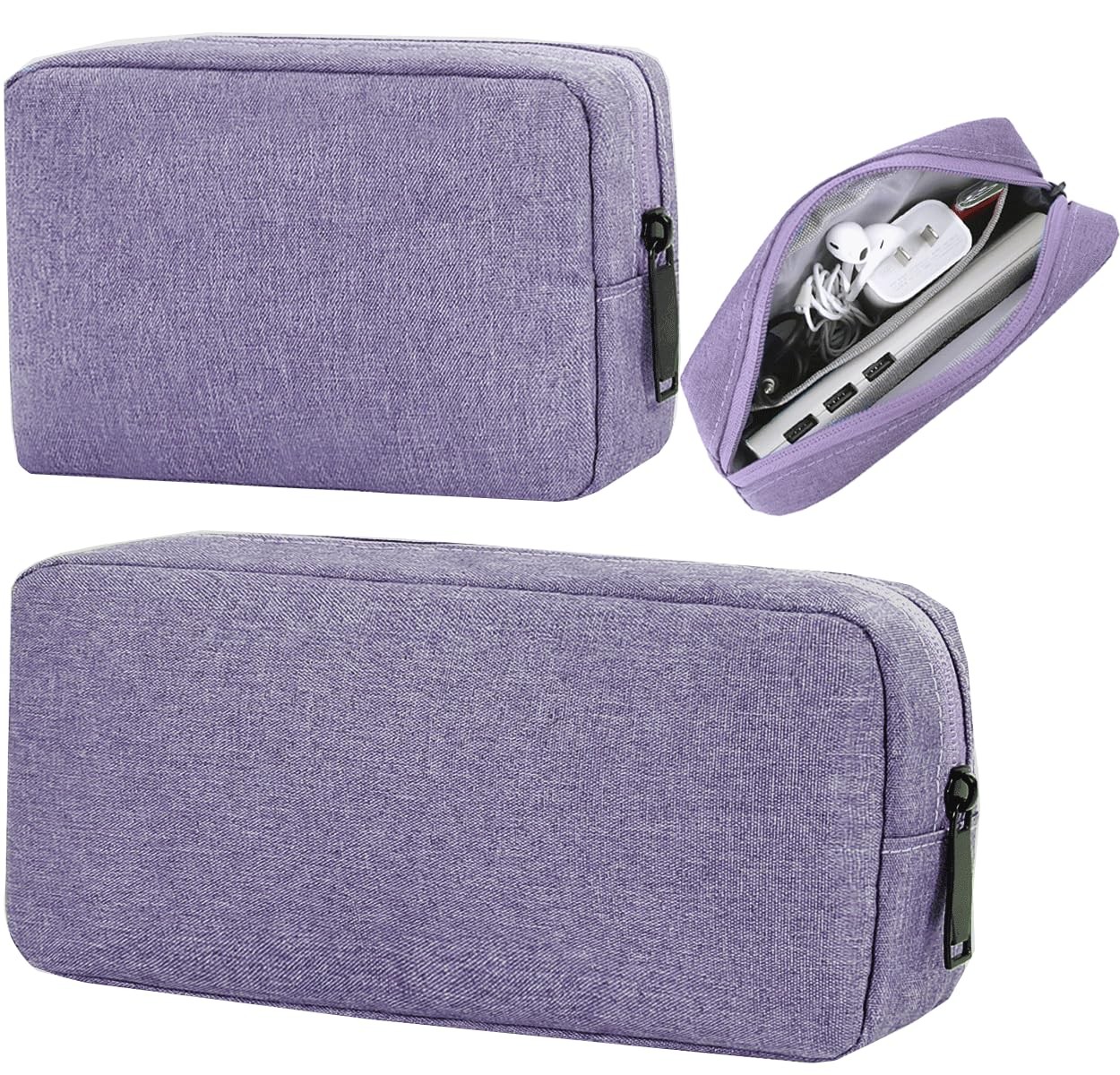 CAAORDKSO Electronic Organizer Travel Case, Purple (Small+Big)