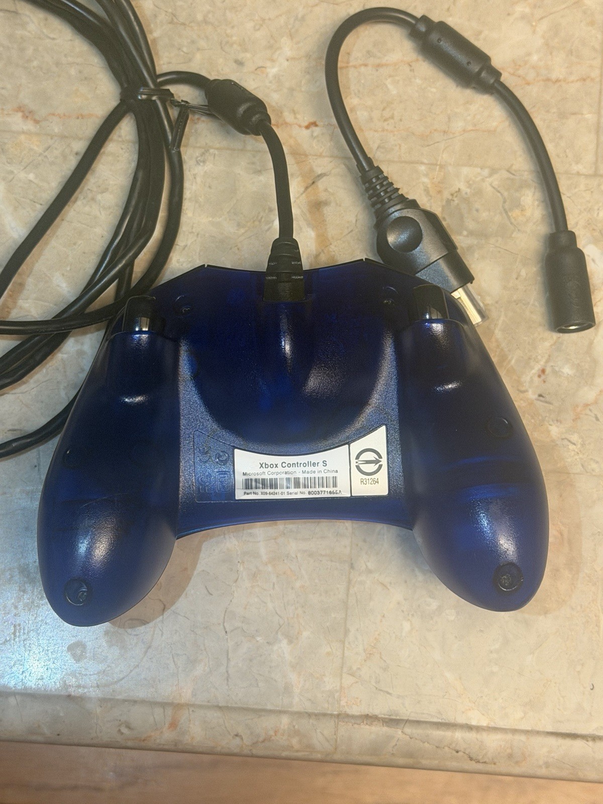 Original Xbox OEM S Type Blue Controller New Sticks & Break Cable