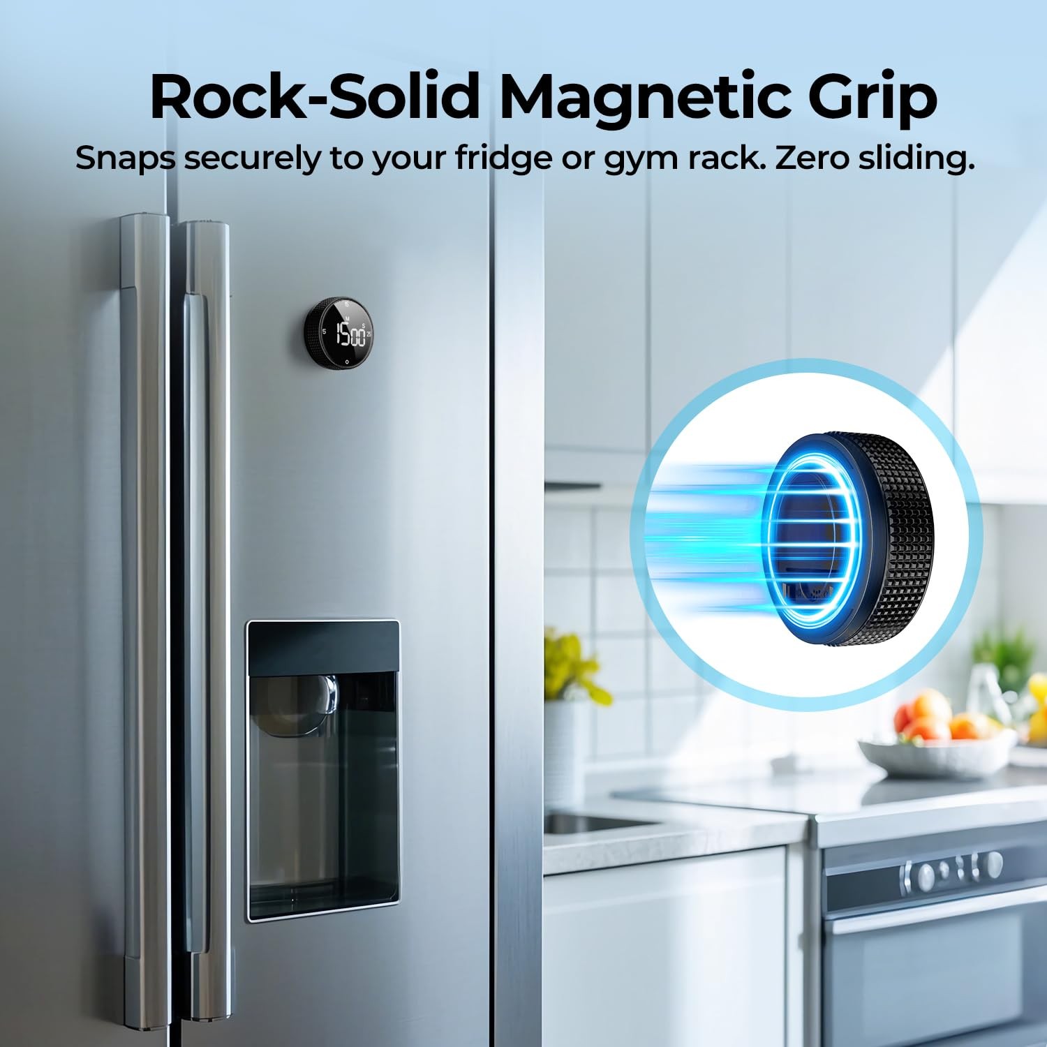 Digital Magnetic Kitchen Timer for Cooking, Large LED Countdown Timer, Rotati...