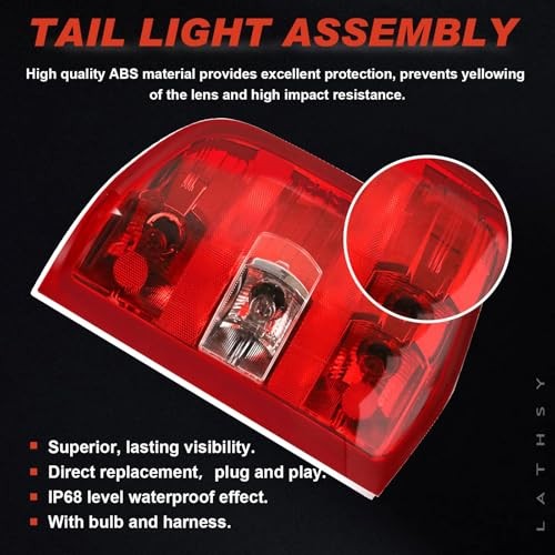 Tail Light Assembly Compatible With 2007-2013 Chevy Left Driver Side Red Border